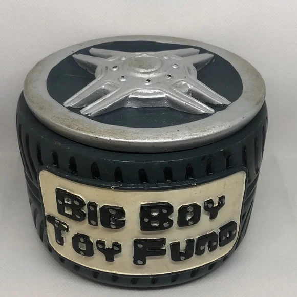 π Big Boy Toy Fund π Tire Bank π Ceramic Container π - Picture 2 of 6